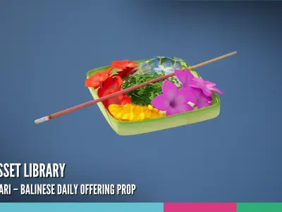 Canang Sari Balinese Daily Offering Prop 3D model