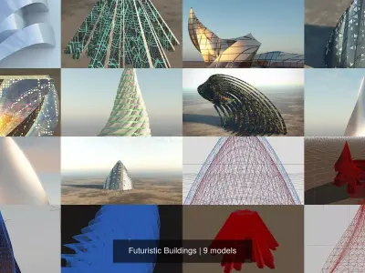 Futuristic Buildings 3D Model Pack