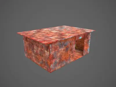 rusty shed Low-poly 3D model