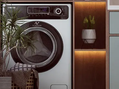 Laundry room 3d model 3D model