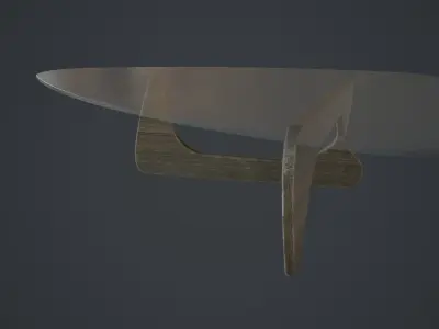 Oval Slightly Dirty Glass Table Low-poly 3D model