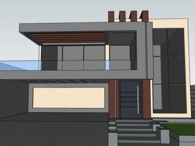 Modern Villa Modeled in SketchUp and Rendered with Lumion  3D model