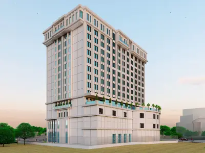 Hotel Project Low-poly 3D model