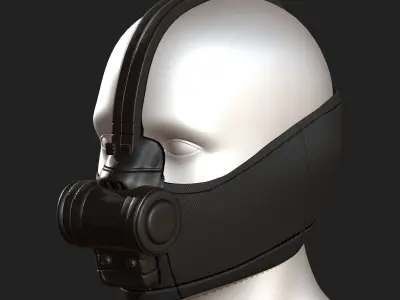 Gas mask respirator scifi futuristic 3d  Low-poly 3D model 30