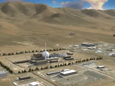 Arak Nuclear Reactor Iran Low-poly 3D model