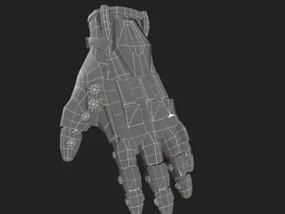 Scifi glove warior ver 2 Low-poly 3D model