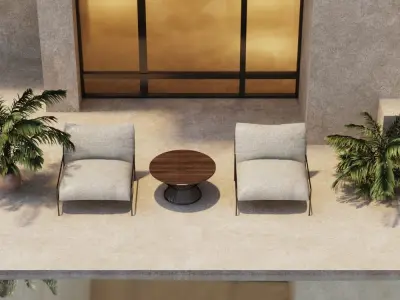 VRay - 3DS MAX scene files Minimal house Exterior 3D model Low-poly 3D model