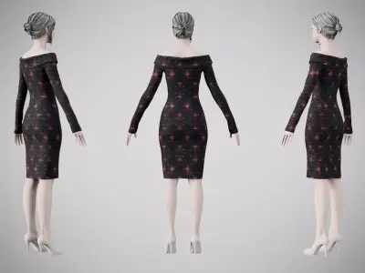 Dress 11 Light Burst Static Low-poly 3D model