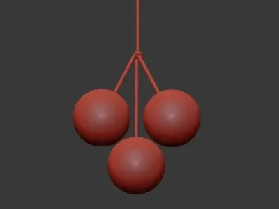 Copper Light Chandelier 3 3D model