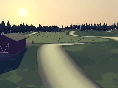 Cartoon Rally Track Finland Low-poly 3D model