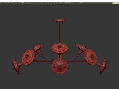 JANICA chandelier made of glass and metal Low-poly 3D model
