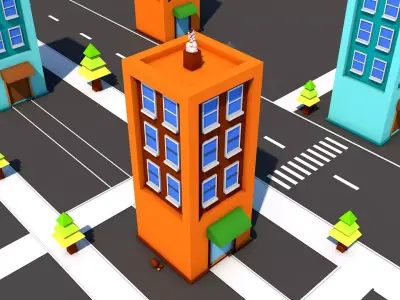 Apartment 3D Design Low Poly Low-poly 3D model