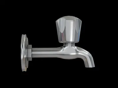 Compression TAP chromed Low-poly 3D model