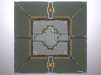 PBR Sci-Fi Spaceship Texture 33 Low-poly 3D model