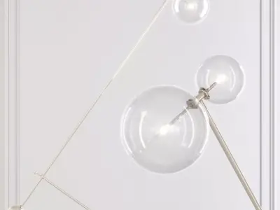 Restoration Hardware Glass Globe Mobile BOOM FLOOR LAMP nickel 3D model