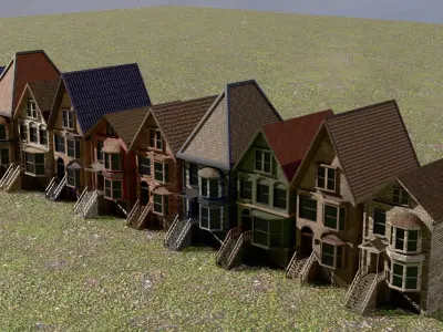 Rows of Houses 3D model