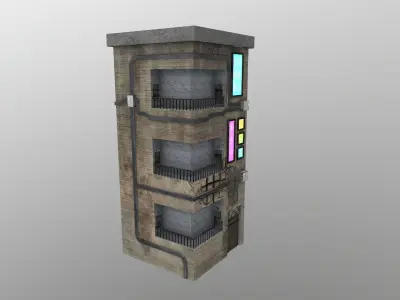 Cyberpunk City - Building 40 Low-poly 3D model