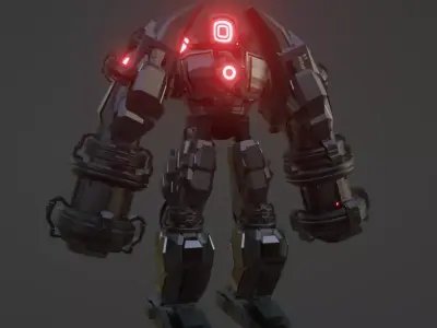Rigged Sci-fi robot 01 3D model