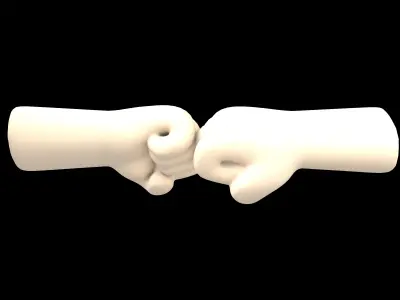 Fist Bump Icon v1 001 Low-poly 3D model