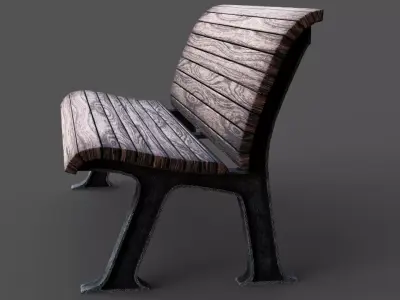 Park Bench  Low-poly 3D model