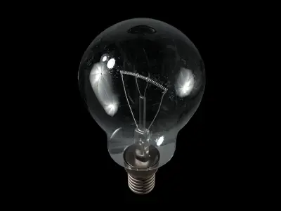 Old Scratched Lightbulb 3D Model 3D model