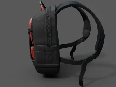 Human Backpack scifi Low-poly 3D model