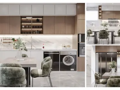 Modern kitchen 3D model 22