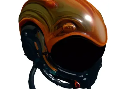 SciFi Pilot Helmet Futuristic Visor Low-poly 3D model