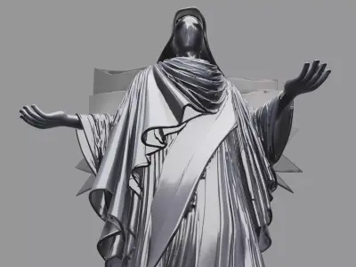 Modern Hooded Angel Sculpture 3D model