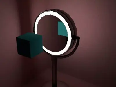 Mirror makeup on wall 3D model