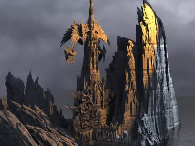 Ishtar Winged crescent caves 3D model