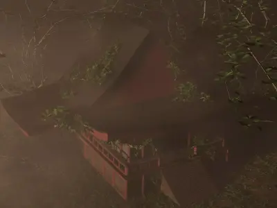 Japanese buildings Free low-poly 3D model