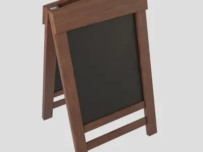 Menu Board Stand 01 Low-poly 3D model
