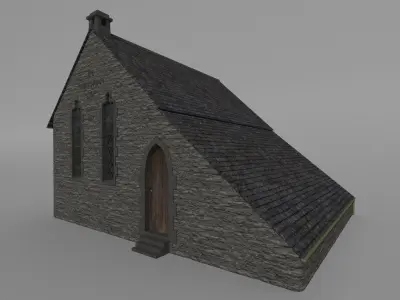 Uk British church Chapel Low-poly 3D model