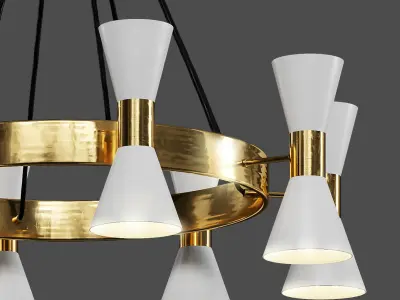 light-18 chandelier in gold 3D model