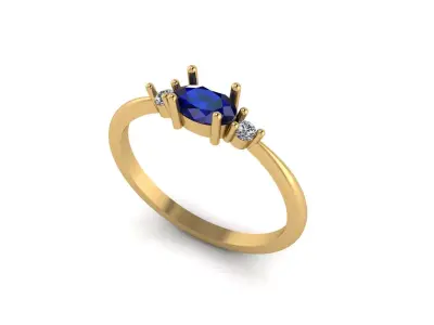 ring  marqise sapphire Free 3D print model