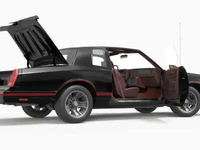  Chevrolet Monte Carlo SS Classic Coupe Black Rigged for Maya 