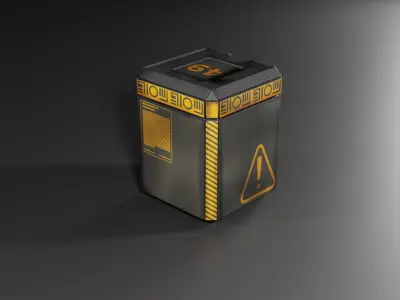 Sci-Fi cases set Low-poly 3D model