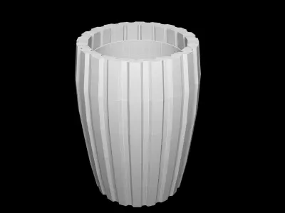 Trash can Low-poly 3D model