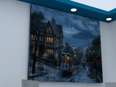 Exhibition Stall Low-poly 3D model