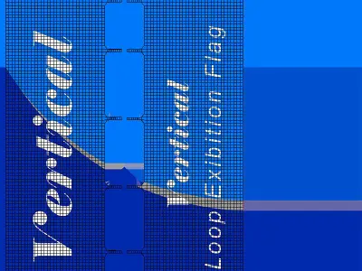 Vertical Flag - Animated Exhibition Flag Low-poly 3D model