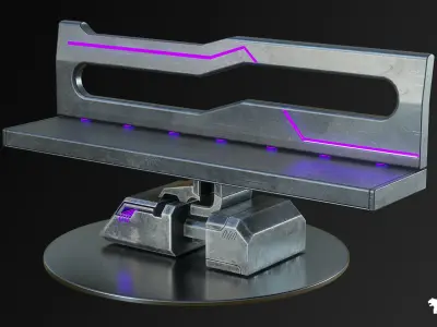 Cyberpunk Benches Low-poly 3D model