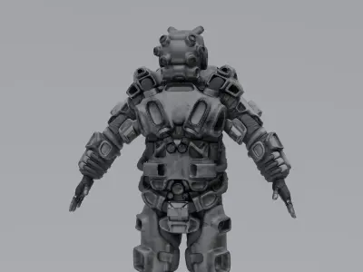 Scifi Soldier - Operator 002 Low-poly 3D model