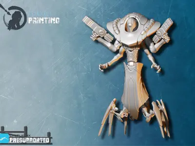 Automatron woman holding sword 3D model