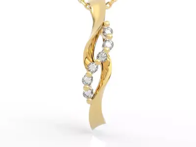 Twisted Wave Necklace 3D print model