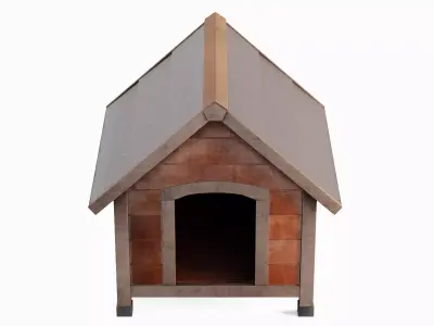 Doghouse Set Low-poly 3D model