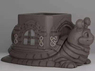 Cute Snail House Planter STL File for 3D Printing Fantasy Decor 3D print model