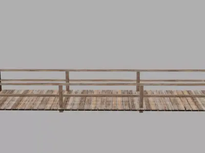Simple wooden bridge demo Free 3D model