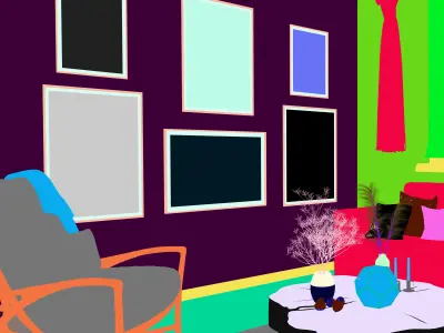 Cowboy Living Room 3D model