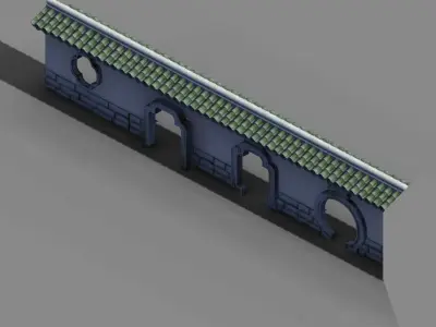 Game River Yang City - a small wall -03 3D model